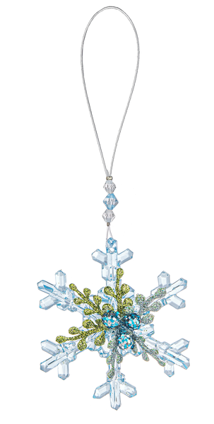 Winter Blue Ice Teeny Snowflake Ornament