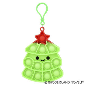 Lime Green 4.25" Christmas Tree with Red Star Bubble Popper Clip On