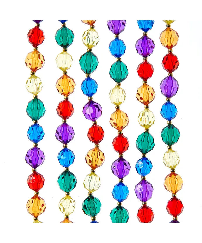 Acrylic Multicolor Jeweled Bead  Garland 6 FT