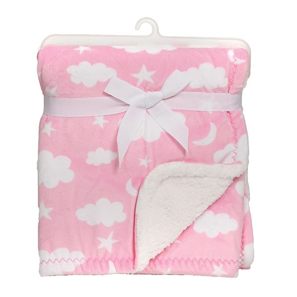 Pink Velboa Fleece Baby Blanket