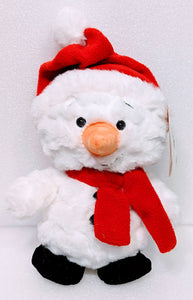Plush Snowman with Red Santa Hat/ Red Scarf 10"