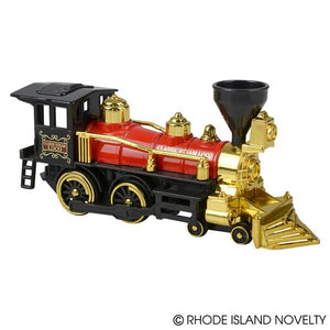 Black/Red 7" Diecast Pull Back Locomotive With Metallic Accent