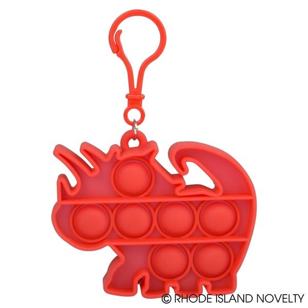 Red  3.5-inch to 3.75-inch Dinosaur Bubble Popper Clip On