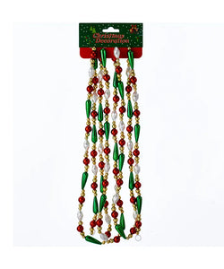 Gold , Red, Green and White Round Bead with Water Drop Beaded Garland