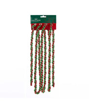 Load image into Gallery viewer, Red, Gold and Green Bead Twisted Garland
