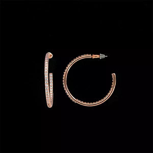 Ladies Rose Gold Inside Out Hoop Earrings