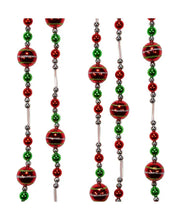 Load image into Gallery viewer, Shiny Red, Green &amp; Silver Beaded Garland  9ft
