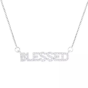 Ladies Silver Blessed Necklace