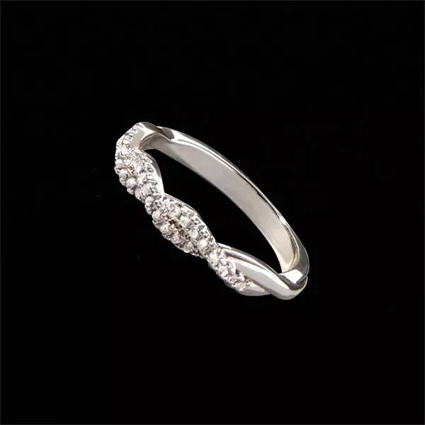 Ladies Silver Braided Ring Size 8