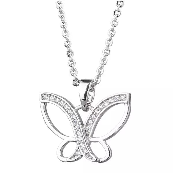 Ladies Butterfly Criss Cross Necklace