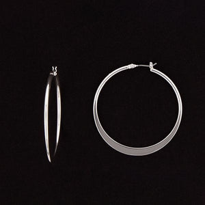 Ladies Silver Click Hoop Earrings