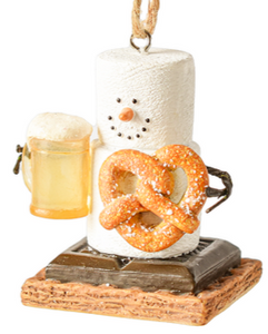 Smore Ornament with Beer & Pretzel