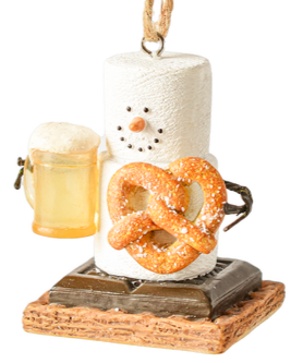 Smore Ornament with Beer & Pretzel