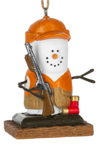 Smore Duck Hunter Ornament with Rifle 3""