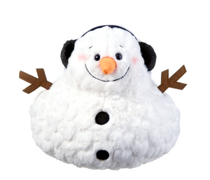 Plush Round Large Snowman with Red Santa Hat or Black Ear Muffs