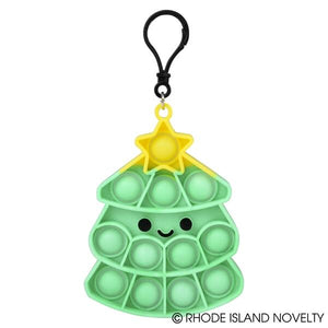 Teal 4.25" Christmas Tree with Yellow Star Bubble Popper Clip On