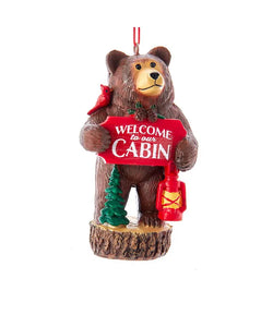 Cabin Bear Ornament