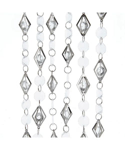 Silver And White Beaded Garland  6ft