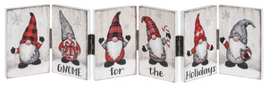Gnome for the Holidays Accordion Wooden Sign